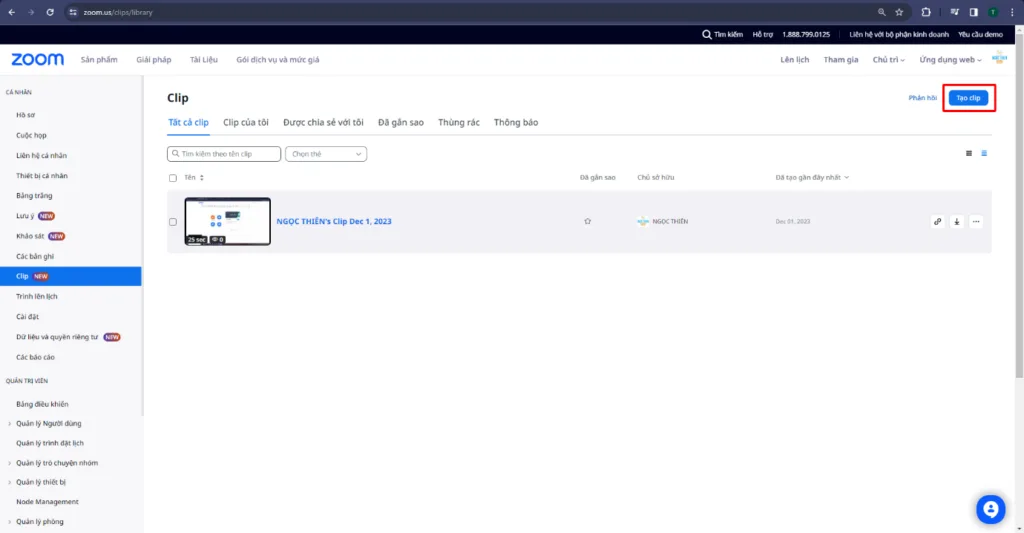Hướng dẫn cách tạo Clip trên Zoom 1