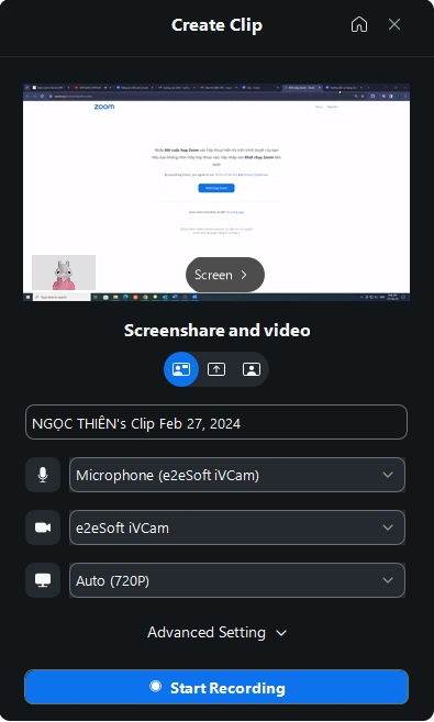 Hướng dẫn điều chỉnh Clip trước khi bắt đầu phần ghi từ ứng dụng khách máy tính để bàn
