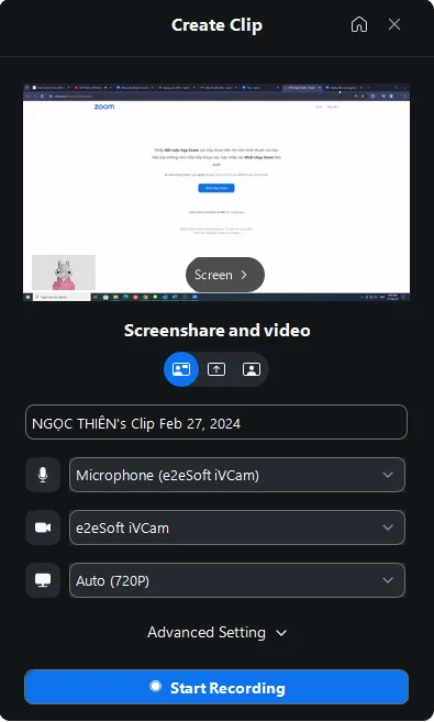 Hướng dẫn điều chỉnh Clip trước khi bắt đầu phần ghi