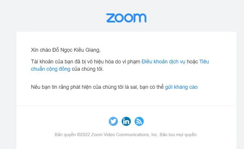 Khắc phục lỗi tài khoản zoom bị vô hiệu hóa 1003