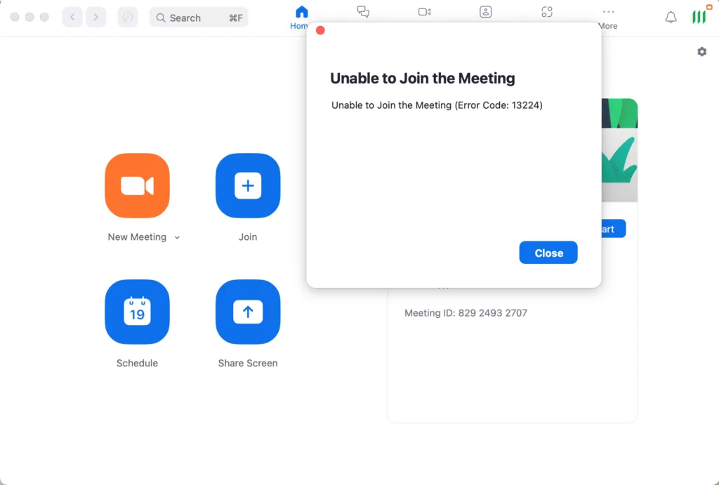 Lỗi 13224 trên Zoom