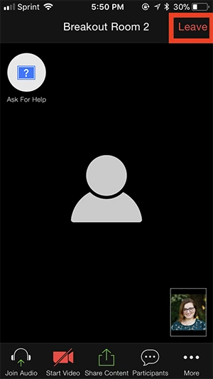 Rời khỏi phòng Breakout room trên điện thoại Android