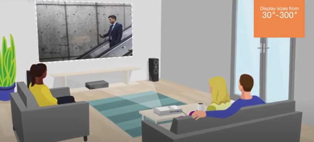 Sử Dụng Máy Chiếu Epson Eb-x41 Có Thể Mở Rộng Kích Thước Màn Hình đến 300 Inch