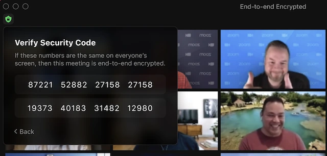 Sử dụng mã hóa đầu cuối cho các cuộc họp