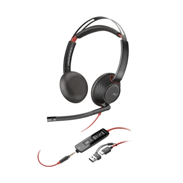 Tai nghe Poly Blackwire 5220 Stereo USB-C Headset +3.5mm Plug +USB-CA Adapter Tai nghe Poly Blackwire 5220 Stereo USB-C Headset +3.5mm Plug +USB-CA Adapter