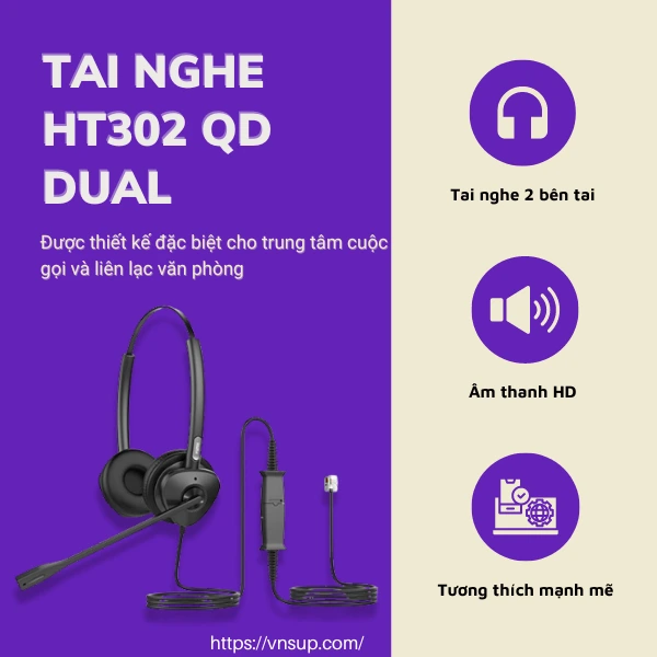 Tai Nghe Fanvil Ht302 Qd Dual