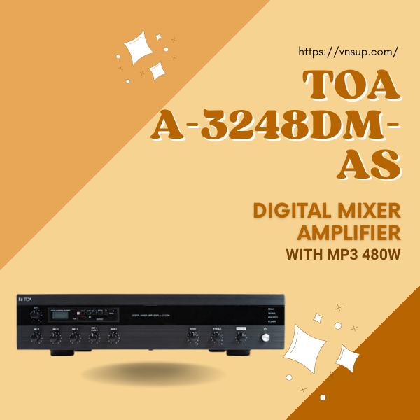 Amply mixer kỹ thuật số MP3 480W TOA A-3248DM-AS