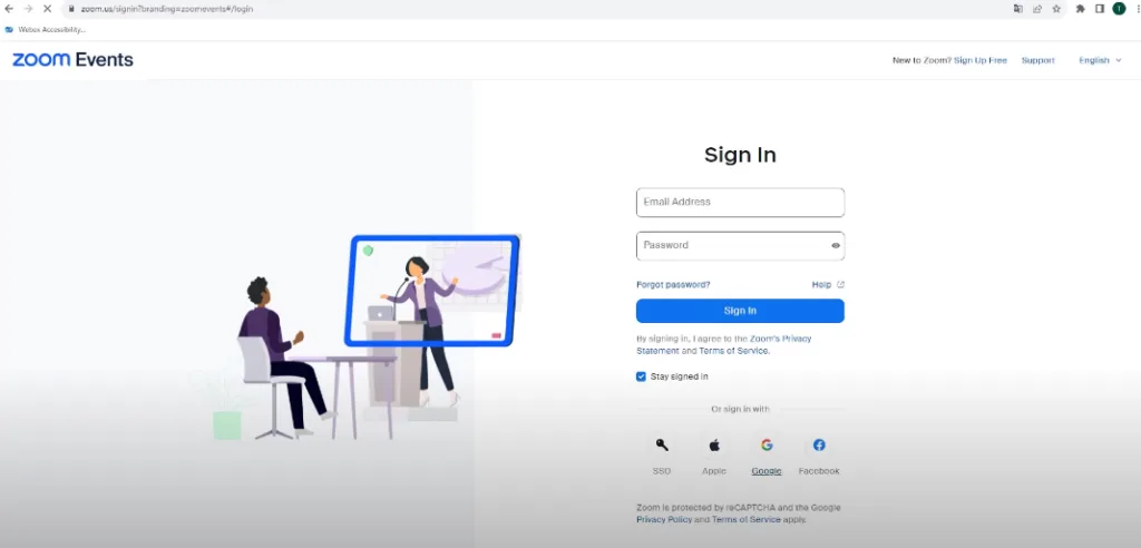 Đăng nhập Zoom Event