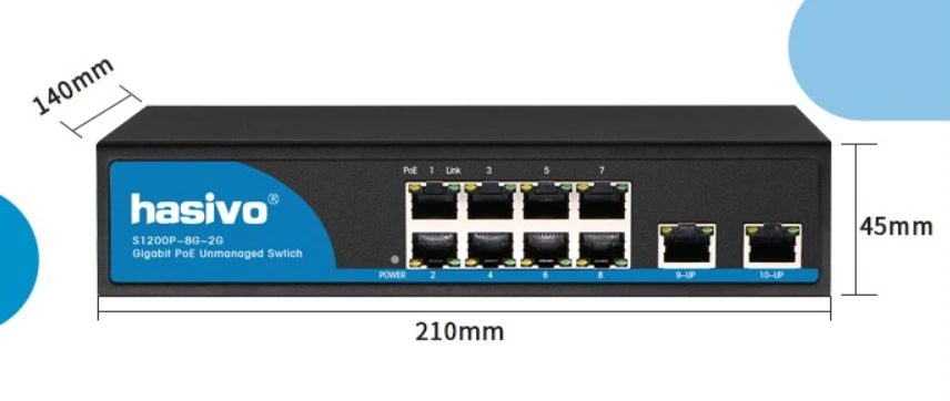 Kích thước Hasivo S1200P-8G-2G