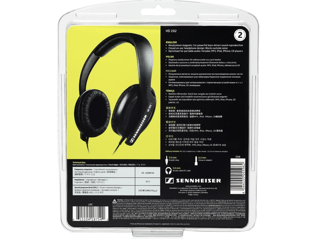 Mặt Sau Hộp Sennheiser Hd202 Ii