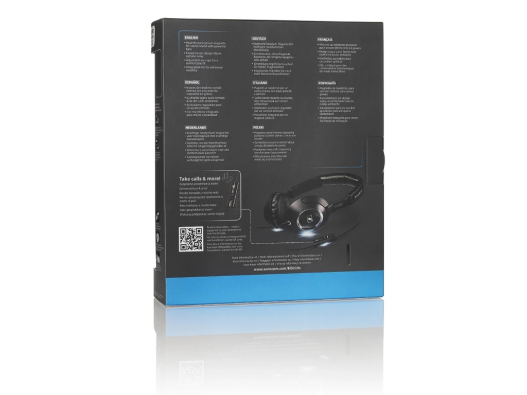 Mặt sau hộp tai nghe Sennheiser HD 219S