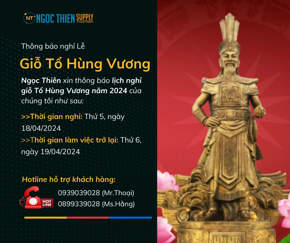 Ngọc Thiên thông báo lịch nghỉ Giỗ tổ Hùng Vương 2024