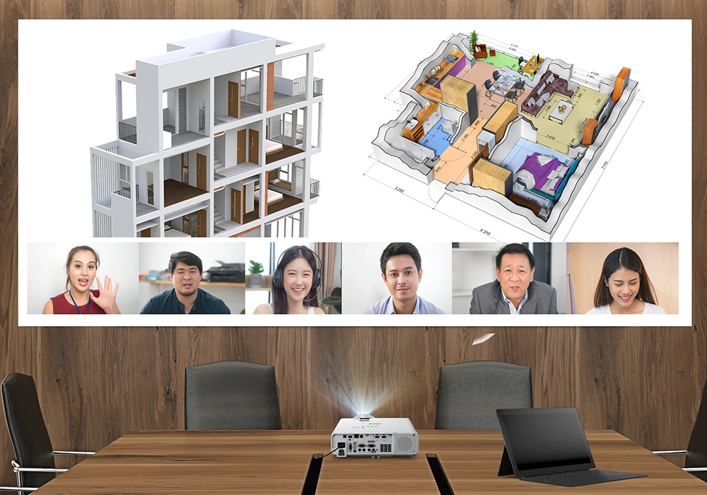 Nội Dung Trình Chiếu Rõ Ràng Ngay Cả ở Cự Li Gần Với Epson Eb-l210sf