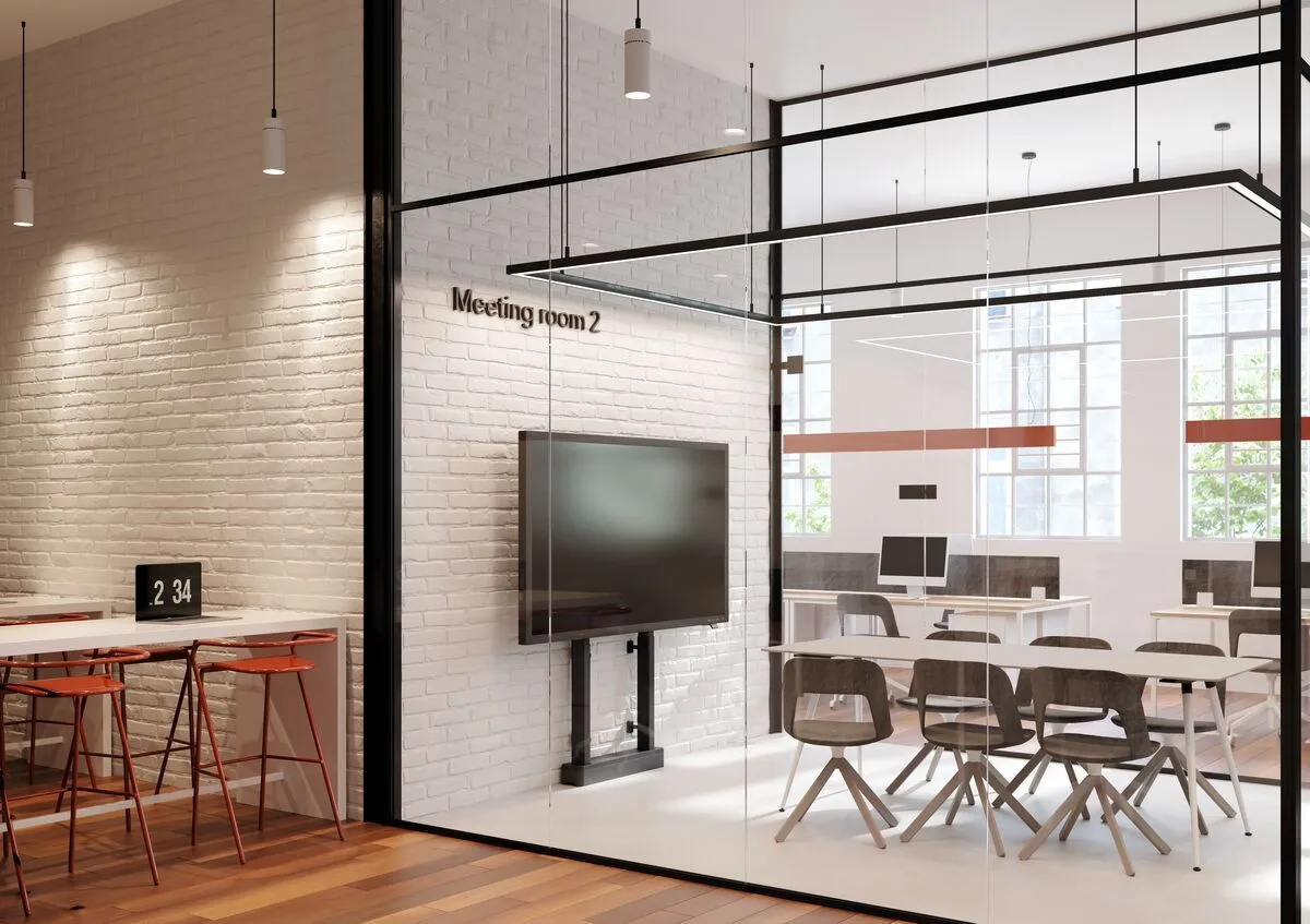 Sử dụng bộ gắn phụ kiện Vogel's RISE A111 trong phòng họp