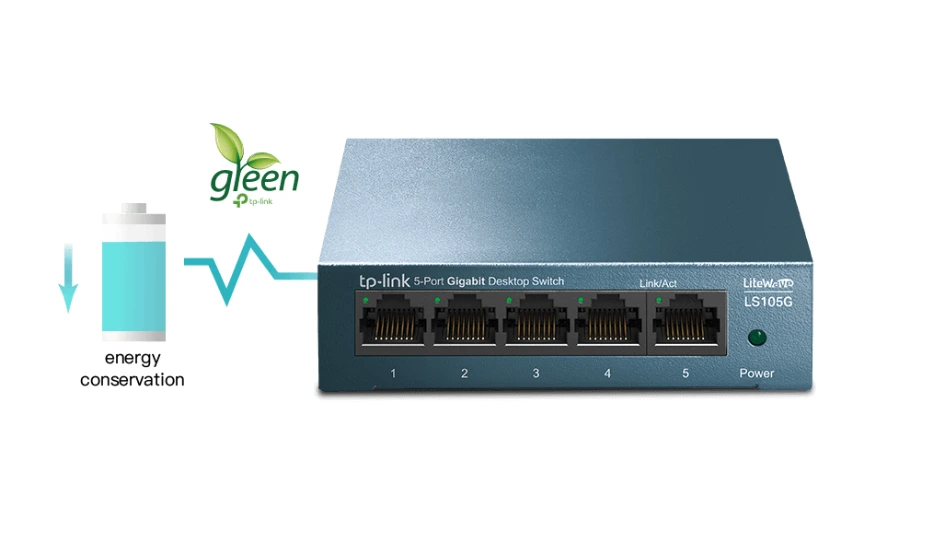 Switch TP-Link LS105G tiết kiệm năng lượng'