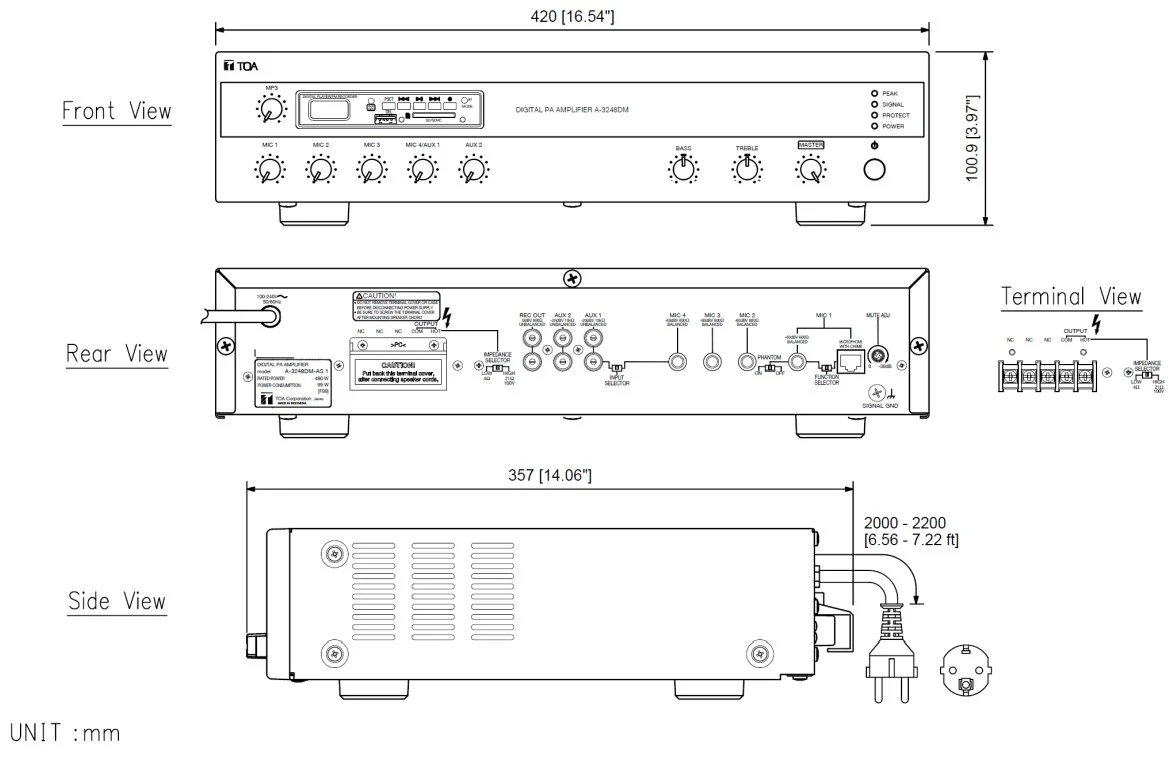 thông số kỹ thuật amply toa a3248dm-as