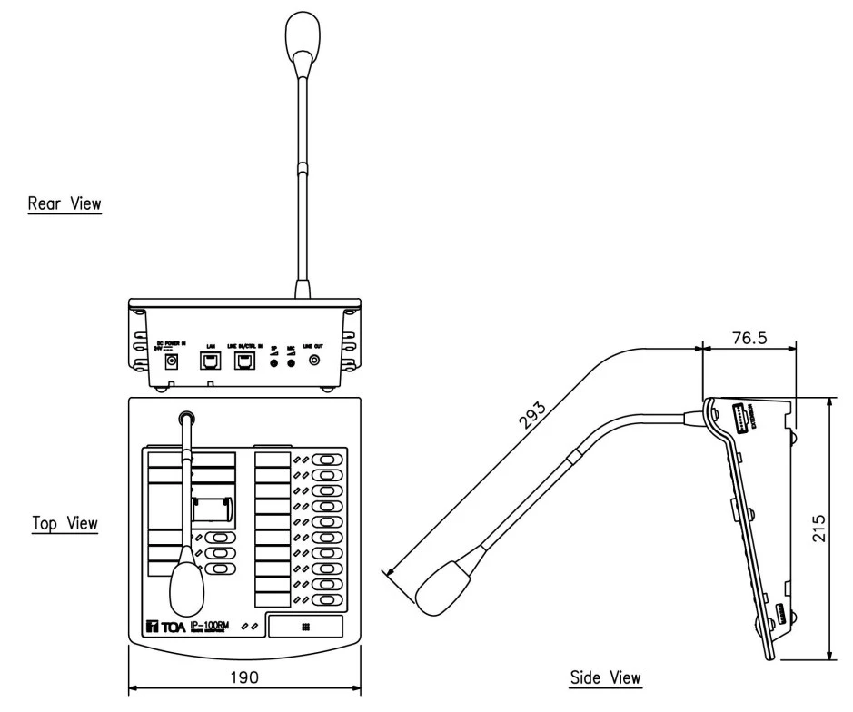 thông số kỹ thuật micro chọn vùng từ xa toa ip-100rm