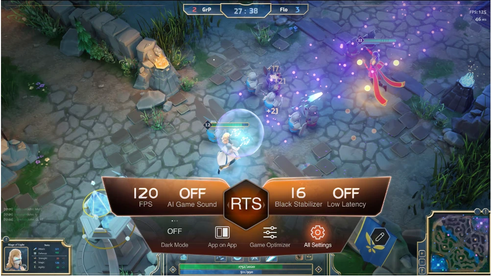 Bảng điều khiển trò chơi cho phép bạn thay đổi cài đặt thể loại trò chơi hiện tại một cách nhanh chóng.