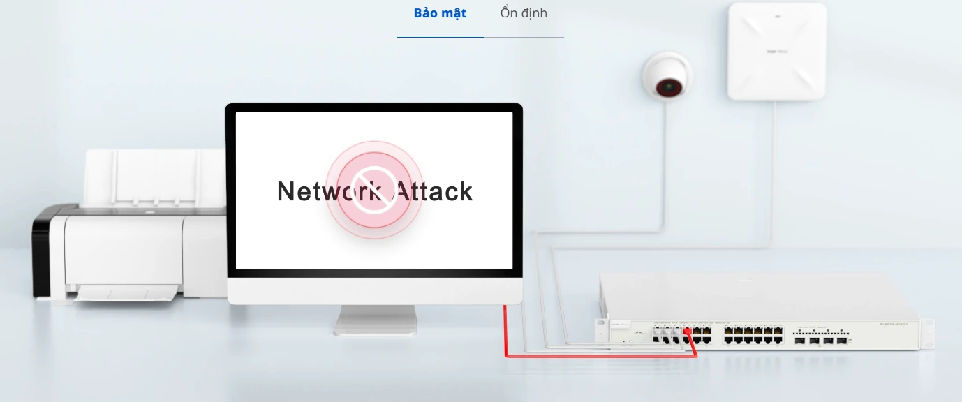 Thiết bị chuyển mạch Switch RUIJIE RG-NBS3100-24GT4SFP-P 2024 Bảo mật