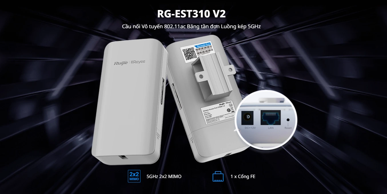 Các cổng kết nối của RUIJIE REYEE RG-EST310 V2