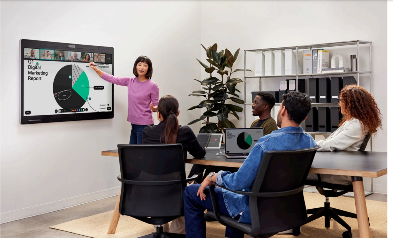 Chia sẻ nội dung trong cuộc họp trực tuyến với Cisco Board Pro 55