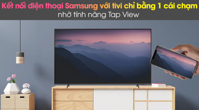 Dễ dàng chia sẻ màn hình điện thoại lên tivi Samsung UA65AU8100