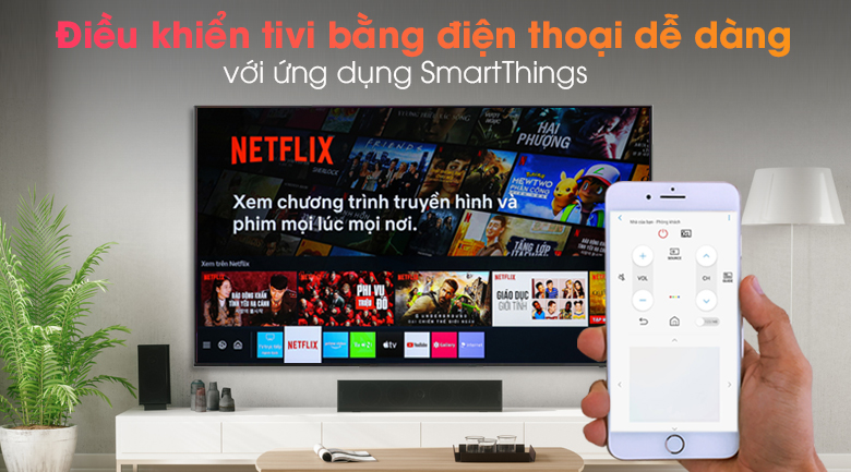 Điều khiển tivi bằng điện thoại qua ứng dụng SmartThings hiện đại