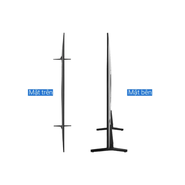Mặt trên và mặt bên tivi Samsung UA65AU8100