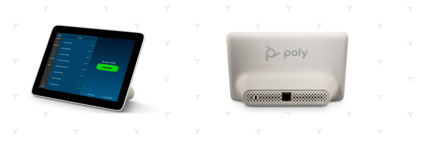 Mặt trước và mặt sau của Poly TC8 touch control (PN 2201-30760-001)