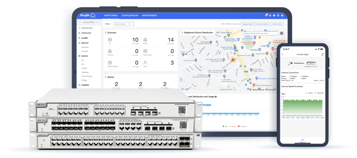 Thiết bị chuyển mạch Switch RUIJIE RG-NBS3100-24GT4SFP-P 2024 Quản lí switch trên cloud