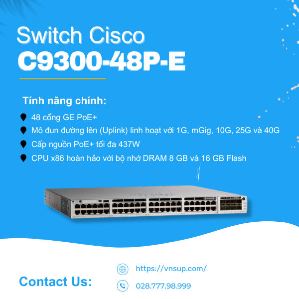 Switch Cisco C9300-48P-E