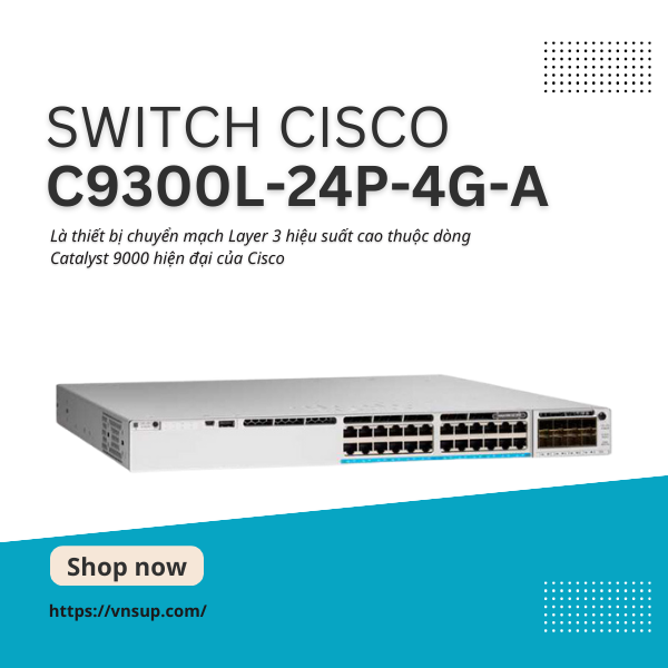 Switch Cisco C9300L-24P-4G-A