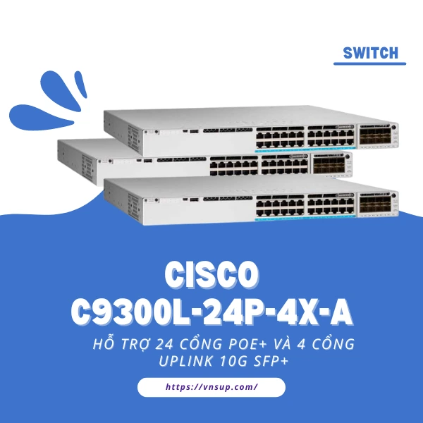 Switch Cisco C9300L-24P-4X-A