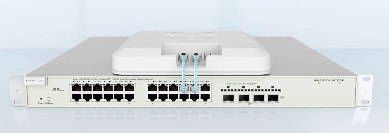 Thiết bị chuyển mạch Switch RUIJIE RG-NBS3100-24GT4SFP-P 2024 Tập hợp liên kết