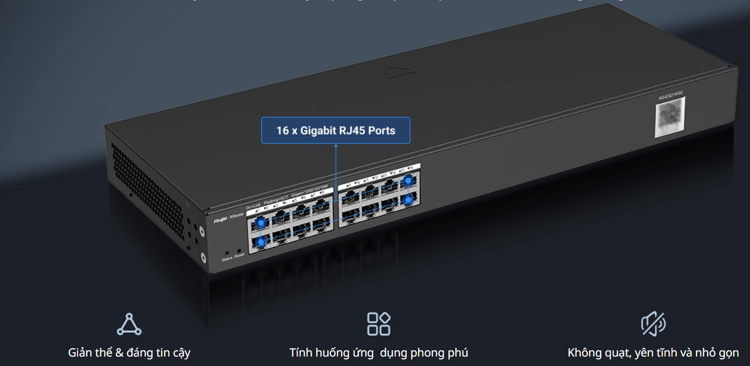 Tính năng thiết bị chuyển mạch Switch RUIJIE RG-ES216GC