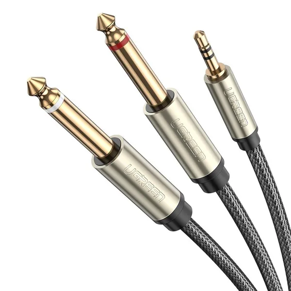 cáp chia 1 đầu 3.5mm sang 2 đầu 6.5mm ugreen av126 (1)