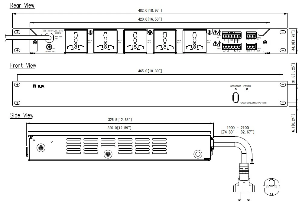 thông số kỹ thuật bộ quản lý nguồn tuần tự toa pd-1525s-as