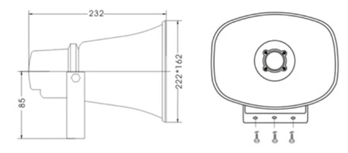 thông số kỹ thuật loa còi ngoài trời 15w foh-115p
