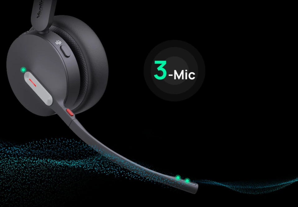 3 micro thu âm loại bỏ tiến ồn của Yealink WH64