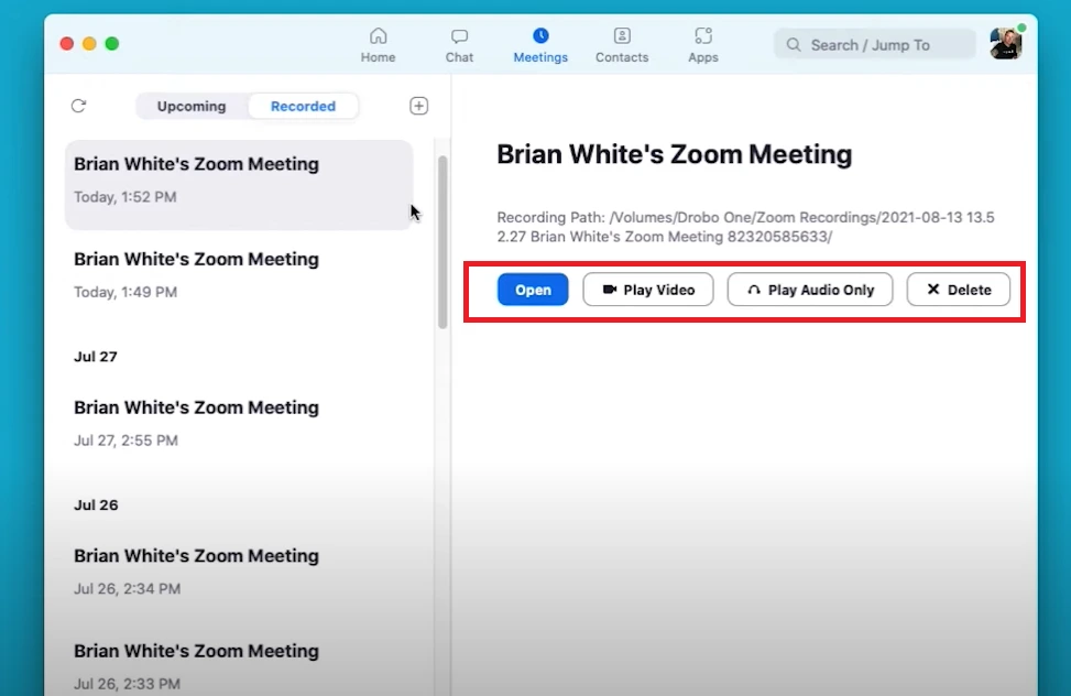 Cách xem lại record trên Zoom bằng phần mềm Zoom 02