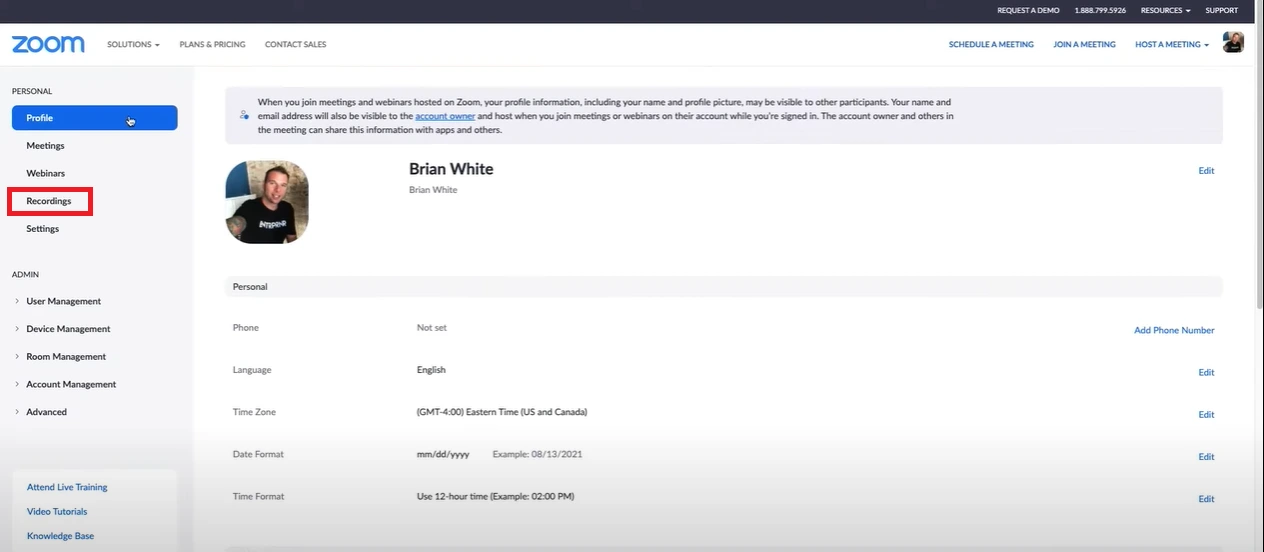 Cách xem lại record trên Zoom bằng tài khoản trực tuyến trên Zoom web portal 01