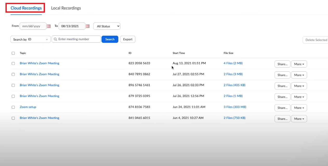 Cách xem lại record trên Zoom bằng tài khoản trực tuyến trên Zoom web portal 02