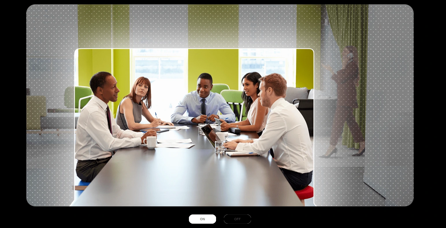Camera hội nghị Yealink SmartVision 40 cho phép bật tắt tính năng hàng rào video
