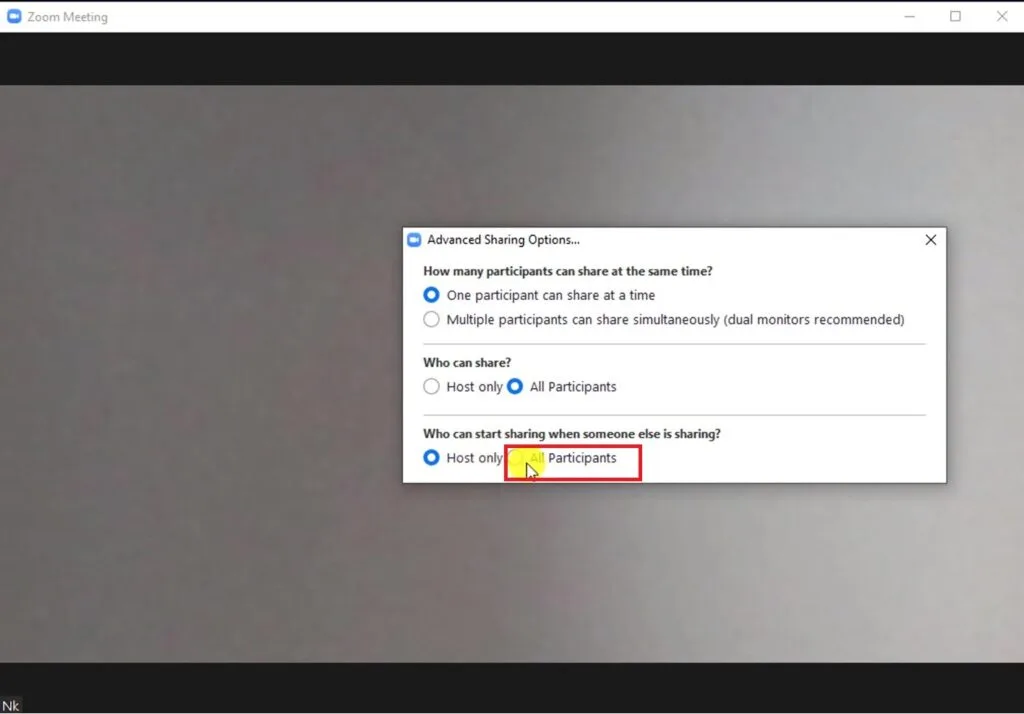 Cấp quyền chia sẻ màn hình trên Zoom trên máy tính 4