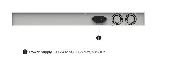 Giao diện mặt sau Fortinet FortiSwitch 124F-FPOE (FS-124F-FPOE)