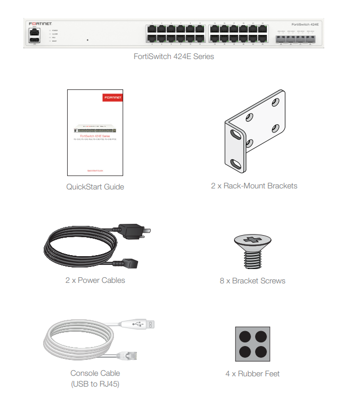 Hộp sản phẩm Fortinet FortiSwitch 424E-POE (FS-424E-POE)