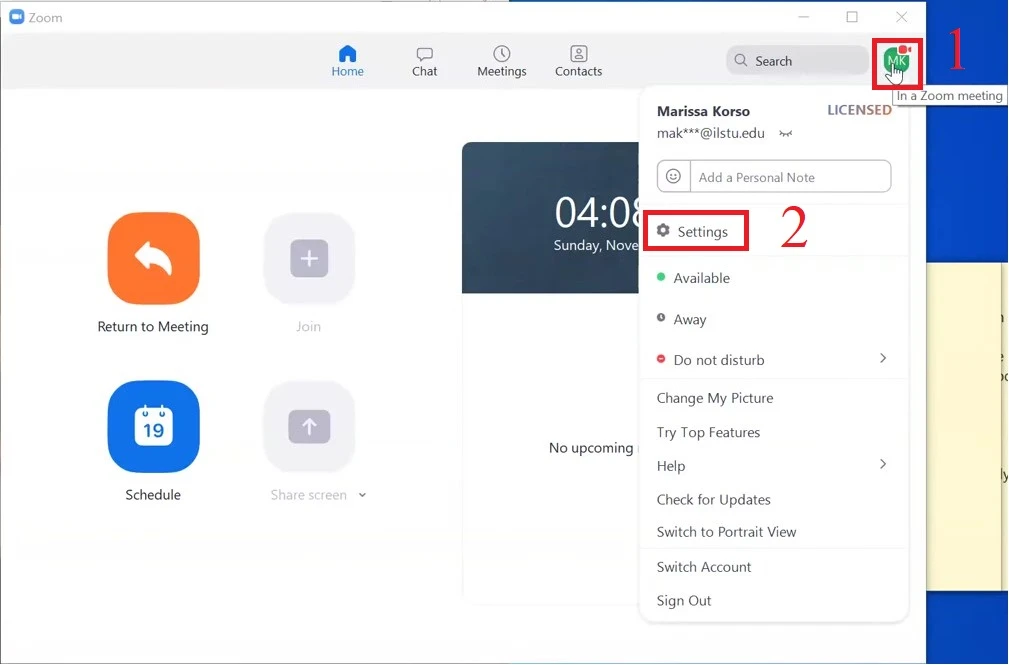 Khắc phục camera Zoom bị ngược