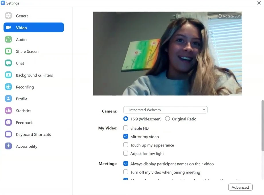 Khắc phục camera Zoom bị ngược trước khi vào cuộc họp 02