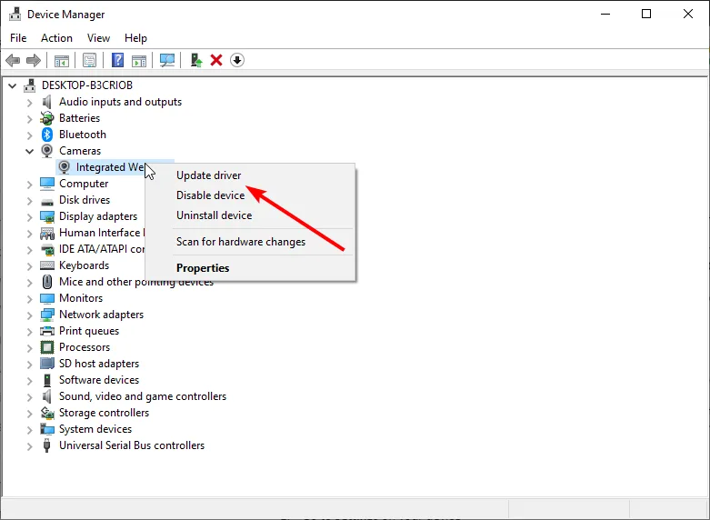 Khắc phục lỗi không mở được camera trên zoom 7