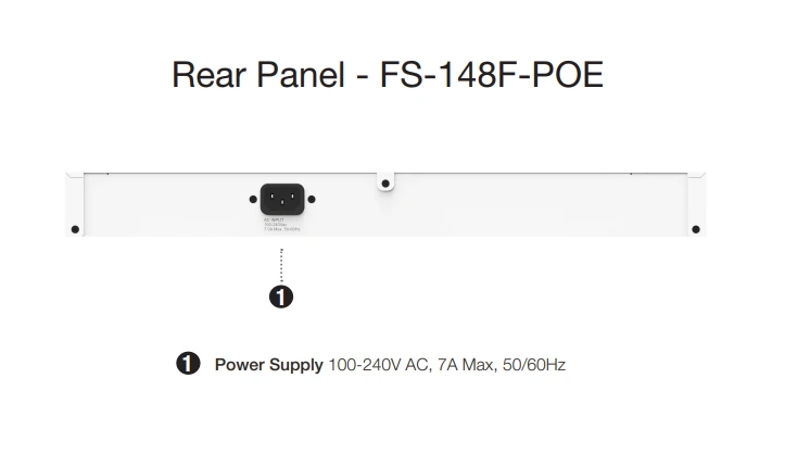 Mặt sau Fortinet FortiSwitch 148-FPOE (FS-148-FPOE)